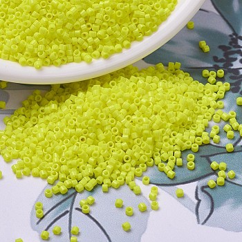 MIYUKI Delica Beads, Cylinder, Japanese Seed Beads, 11/0, (DB0721) Opaque Yellow, 1.3x1.6mm, Hole: 0.8mm, about 100000pcs/500g