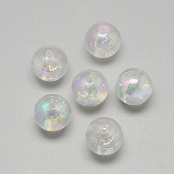 Imitation Jelly Acrylic Beads, Pearlized, Round, Clear, 16mm, Hole: 2~3mm, about 210pcs/500g