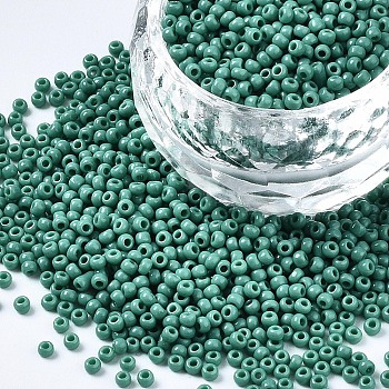 TOHO Round Seed Beads, Japanese Seed Beads, (55D) Opaque Dark Turquoise, 11/0, 2.2mm, Hole: 0.8mm, about 50000pcs/pound