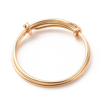 Copper Wire Wrap Expandable Finger Ring for Women, Golden, US Size 3(14mm)