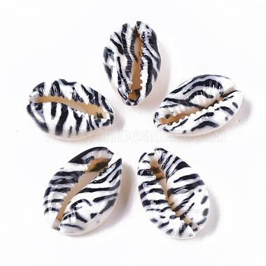 Perles de coquillage cauri naturelles imprimées(SSHEL-R047-01-B01)-2