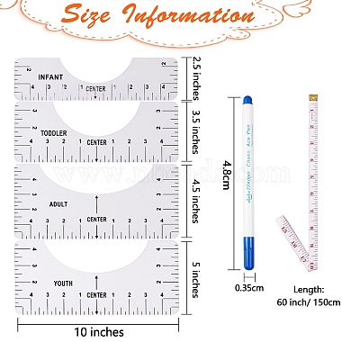 6Pcs Measurement Sewing Tailor Craft(TOOL-SZ0001-17)-2