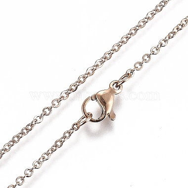 304 Stainless Steel Pendant Necklaces(NJEW-Z006-01RG)-2