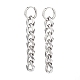 304 Stainless Steel Curb Chains Bracelets & Dangle Huggie Hoop Earrings Sets(SJEW-JS01176)-3