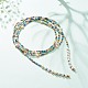 Многослойное женское ожерелье из натурального жемчуга и стеклянных бусин с веревочным узлом(NJEW-JN03908-02)-2