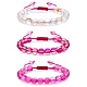 3Pcs Round Synthetic Moonstone Braided Bead Bracelets(BJEW-SW00061-05)-1