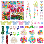 DIY Jewelry Kits, Including Acrylic Beads, Zinc Alloy Swivel Clasps, Plastic Lobster Claw Clasps and Polyester & Spandex Cord Ropes, Mixed Color, 41.5x16x5.5mm, Hole: 8x11mm(DIY-BM0002-60)