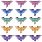 20Pcs 5 Colors Cloth Simulation Gauze Butterfly Ornament Accessories, Mixed Color, 59~61x98~99x0.1~0.5mm, 4pcs/color(DIY-SP0005-69)