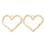 Alloy Pendants, Hammered Heart Charms, Rack Plating, Long-Lasting Plated, Cadmium Free & Lead Free, Golden, 35.5x41x3mm, Hole: 3x5mm(AL-CBAB7DD-03G)