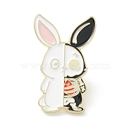 Skeleton Rabbit Enamel Pin, Halloween Alloy Brooch for Backpack Clothes, Light Gold, Colorful, 29x18.5x2mm, Pin: 1mm(JEWB-M022-08)