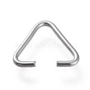 304 Stainless Steel Triangle Rings, Buckle Clasps, Fit for Top Drilled Beads, Webbing, Strapping Bags, Stainless Steel Color, 10~11x12~13x1mm(X-STAS-K194-28P)