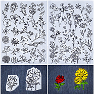 Bohemia Style Water Soluble Fabric, Wash Away Embroidery Stabilizer, Flower, 300x212x0.1mm, 2 sheets/bag(DIY-WH0488-17C)