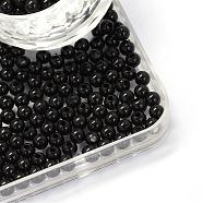 Opaque Acrylic Beads, Round, Black, 6x5.5mm, Hole: 2mm, about 5100pcs/500g(MACR-S802-6mm-QZ56)