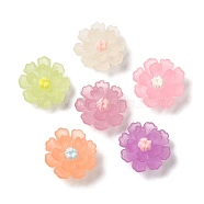 Translucent Resin Cabochons, Flower, Mixed Color, 17~18x17~18x7~7.5mm(FIND-Q092-03)