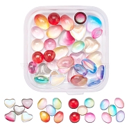 40Pcs 4 Style Transparent Glass Cabochons, Mixed Shapes, Mixed Color, 6~8x5~8x3mm, 10pcs/style(GGLA-YW0001-09)
