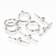 Alloy Toggle Clasps, Lead Free and Cadmium Free, Antique Silver Color, Size: Ring: about 20.5x17mm, Hole: 2mm, Bar: 26x6x3mm, Hole: 2mm(X-PALLOY-EA9143Y-AS-RS)