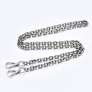 Bag Chains Straps, Iron Cable Link Chains, with Alloy Spring Gate Ring, for Bag Replacement Accessories, Platinum, 1190x9mm(FIND-Q089-007P)