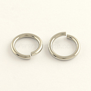 304 Stainless Steel Open Jump Rings, Stainless Steel Color, 10x1.5mm, Inner Diameter: 7mmr, Hole: 7mm(STAS-R065-43)