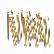 Brass Pendants, Column, Real 18K Gold Plated, 40x2mm, Hole: 1mm(KK-S348-300)