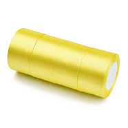 Single Face Satin Ribbon, Polyester Ribbon, Yellow, 2 inch(50mm), about 25yards/roll(22.86m/roll), 100yards/group(91.44m/group), 4rolls/group(RC50MMY-015)
