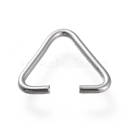 304 Stainless Steel Triangle Rings, Buckle Clasps, Fit for Top Drilled Beads, Webbing, Strapping Bags, Stainless Steel Color, 10~11x12~13x1mm(X-STAS-K194-28P)