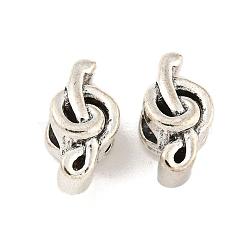 Rack Plating Alloy European Beads, Large Hole Beads, Cadmium Free & Nickel Free & Lead Free, Musical Note, Antique Silver, 14x7x8.5mm, Hole: 4.5mm(FIND-B034-35AS)