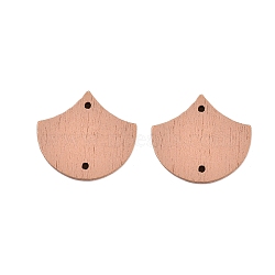 Poplar Wood Links Connectors, Dyed, Fan, Bisque, 18x19.5x2mm, Hole: 1.4mm(WOOD-N016-16B)