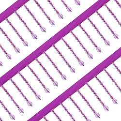 Acrylic & Polyester Lace Ribbon, for Garment Accessories, Purple, 2-1/4 inch(58mm), about 5 Yards(4.57m)/Strand(OCOR-WH0110-08B)