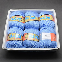 Soft Baby Yarns, with Cashmere, Acrylic Fibres and PAN Fiber, Cornflower Blue, 2mm, about 50g/roll, 6rolls/box(YCOR-R020-16)