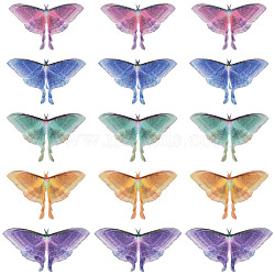 20Pcs 5 Colors Cloth Simulation Gauze Butterfly Ornament Accessories, Mixed Color, 59~61x98~99x0.1~0.5mm, 4pcs/color(DIY-SP0005-69)