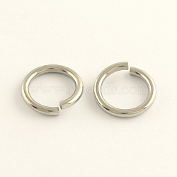 Tarnish Resistant 304 Stainless Steel Open Jump Rings, Stainless Steel Color, 10x1.5mm, Inner Diameter: 7mmr, Hole: 7mm(STAS-R065-43)