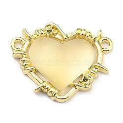 Alloy Connector Rhinestone Settings, with Translucent Resin, Heart Links, Golden, Fit for 1mm Rhinestone, 19x24x6.5mm, Hole: 1.6mm(PALLOY-A005-04G)