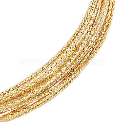 Brass Wire, Textured Round, Real 18K Gold Plated, 1mm(CWIR-WH0024-01B-G02)