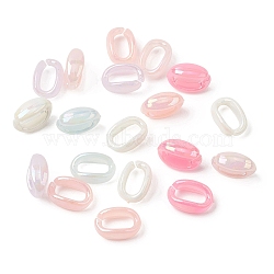 Opaque Acrylic Quick Link Connectors, AB Color Plated, Oval, Mixed Color, 16x11x6.5mm, Inner Diameter: 10x5mm, about 1436pcs/500g(OACR-G058-06)