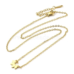 304 Stainless Steel Pendant Necklaces, Flowers, Golden, 17.91 inch(45.5cm)(NJEW-D063-02G)