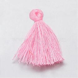 Handmade Polycotton(Polyester Cotton) Tassel Decorations, Pendant Decorations, Pink, 29~35mm(OCOR-Q024-72)