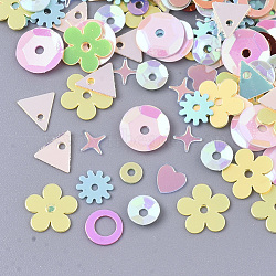 Ornament Accessories, PVC Plastic Paillette/Sequins Beads, Mixed Shapes, Mixed Color, 3~7x3~7x0.4~1mm, Hole: 0.9~3mm(PVC-N001-19)