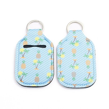 Hand Sanitizer Keychain Holder, for Shampoo Lotion Soap Perfume and Liquids Travel Containers, Colorful, Fruit Pattern, 124x64x4mm