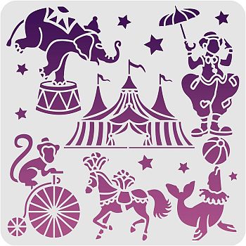 Large Plastic Reusable Drawing Painting Stencils Templates, for Painting on Scrapbook Fabric Tiles Floor Furniture Wood, Square, Horse Pattern, 300x300mm