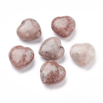 Natural Sesame Jasper Heart Love Stone, Pocket Palm Stone for Reiki Balancing, 29.5x29.5x14.5mm