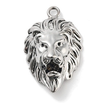 Tibetan Style Alloy Pendants, Lion, Antique Silver, 44x28x16.5mm, Hole: 3.5mm