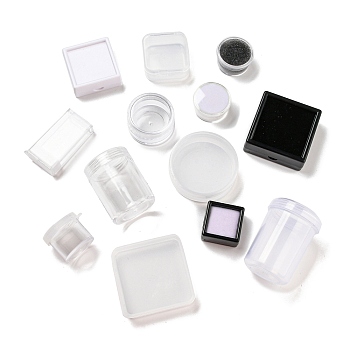 Plastic Bead Storage Containers, Mixed Shapes, Mixed Color, 2.9~5.7x2.9~5.5cm