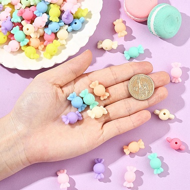 100Pcs Rubberized Style Acrylic Beads(SACR-YW0002-06)-3