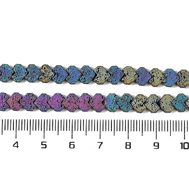 brins de perles de pierre de lave naturelle galvanisées(G-Q1009-G01-02C)-4