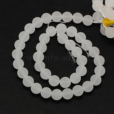 Frosted Natural Gemstone Quartz Crystal Round Beads Strands(G-L093-6mm-04)-3