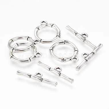 Antique Silver Ring Alloy Toggle Clasps