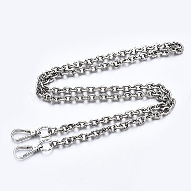 Bag Chains Straps, Iron Cable Link Chains, with Alloy Spring Gate Ring, for  Bag Replacement Accessories, Platinum, 1190x9mm