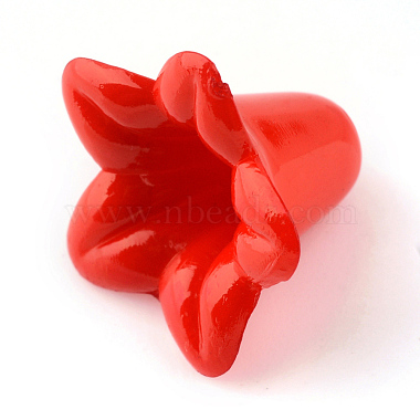 Red Flower Acrylic Beads