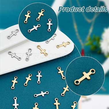 Elite 60Pcs 2 Colors Ion Plating(IP) 304 Stainless Steel Connector Charms(STAS-PH0004-99)-4