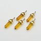 Faceted Bullet Glass Pointed Pendants(G-J273-A01)-1